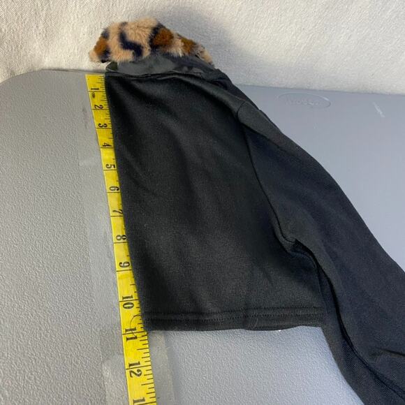 Romwe Womens Faux Leopard Fur Bolero Shrug Size S Grunge Punk Rocker Alt Goth - Picture 8 of 9